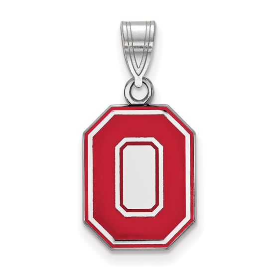 Sterling Silver Ohio State Univ. Medium Enamel Pendant Sterling Silver Ohio State Univ. Medium Enamel Pendant